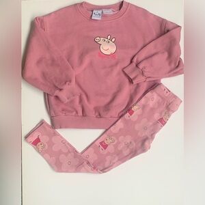 (girl's set ) Peppa Pig Pink Graphic Sweatshirt